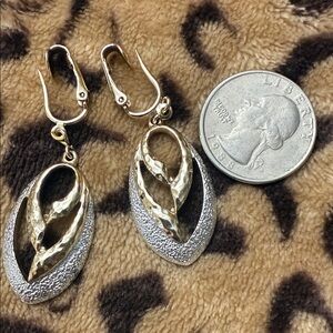 Sarah Coventry Gold and Silver Textured Earrings.